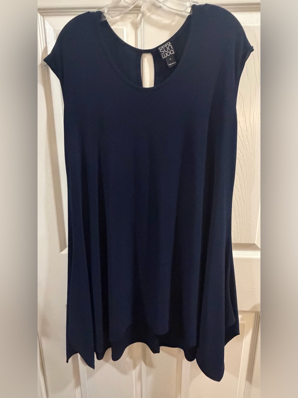 Clara Sunwoo Navy Blue Tunic Top